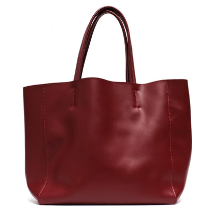 Tote Bags- Versatile Genuine Leather Tote Bag - Office to Outing- Red- IndioGear Fashion and Gear