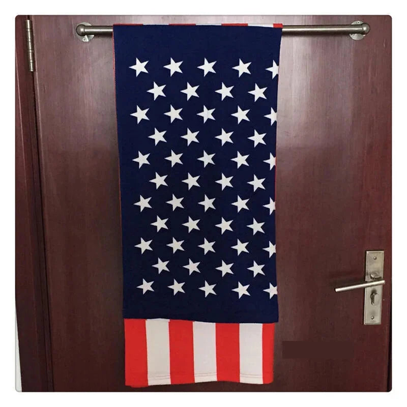 Towels- Patriotic Plush USA Flag Print Quick-Dry Towel- - IndioGear Fashion and Gear