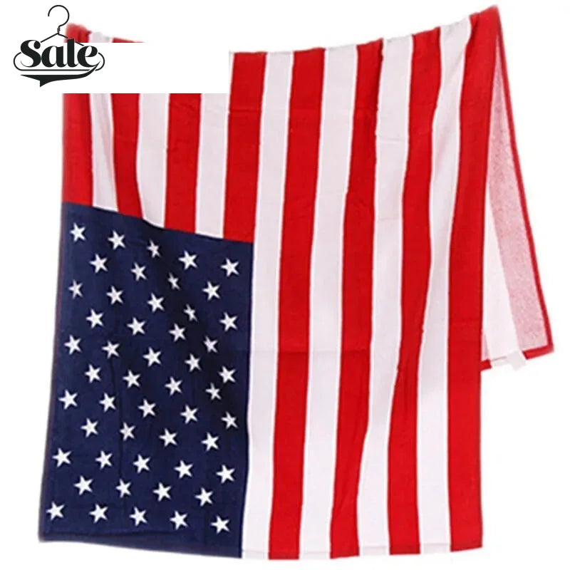 Towels- Patriotic Plush USA Flag Print Quick-Dry Towel- - IndioGear Fashion and Gear