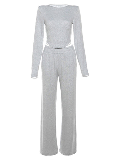 Traxksuits- High Waisted Sweatpants & Crop Tee - Sporty 2 Piece Tracksuit- - IndioGear Fashion and Gear