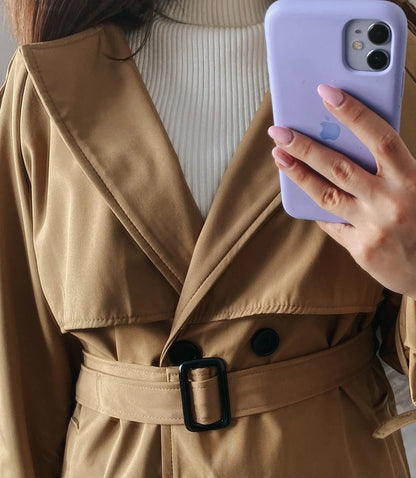 Trench Coats- Essential Mid-Length Trench Coat for Women Layering- - IndioGear.com