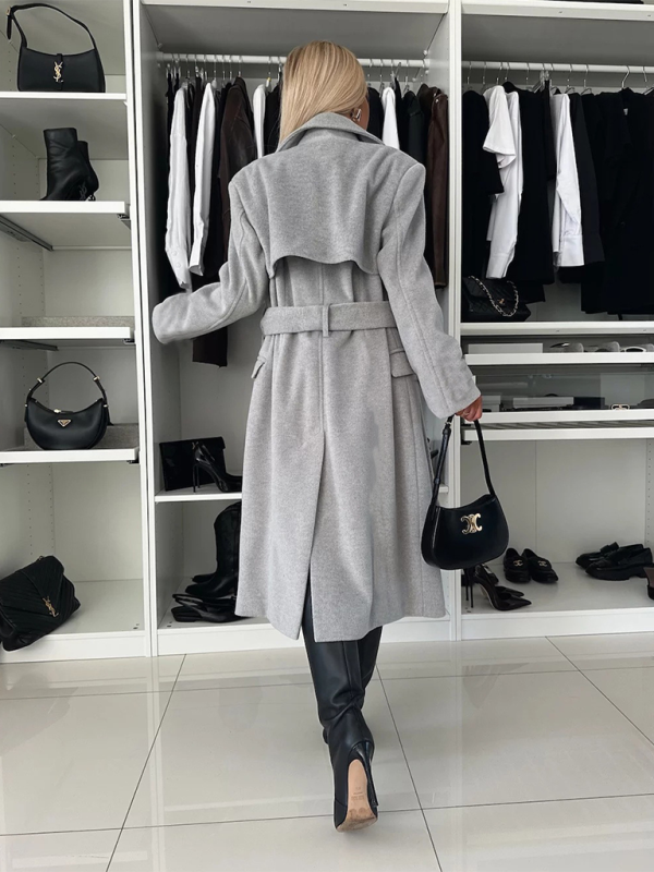 Trench Coats- Ladies Wool Trench Coat- - IndioGear.com