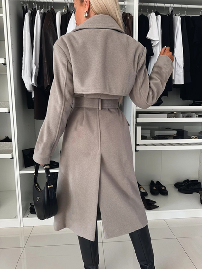 Trench Coats- Ladies Wool Trench Coat- - IndioGear.com