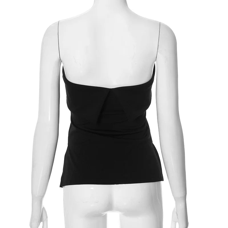 Tube Tops- Minimalist White Tube Top for Versatile Styling- - IndioGear