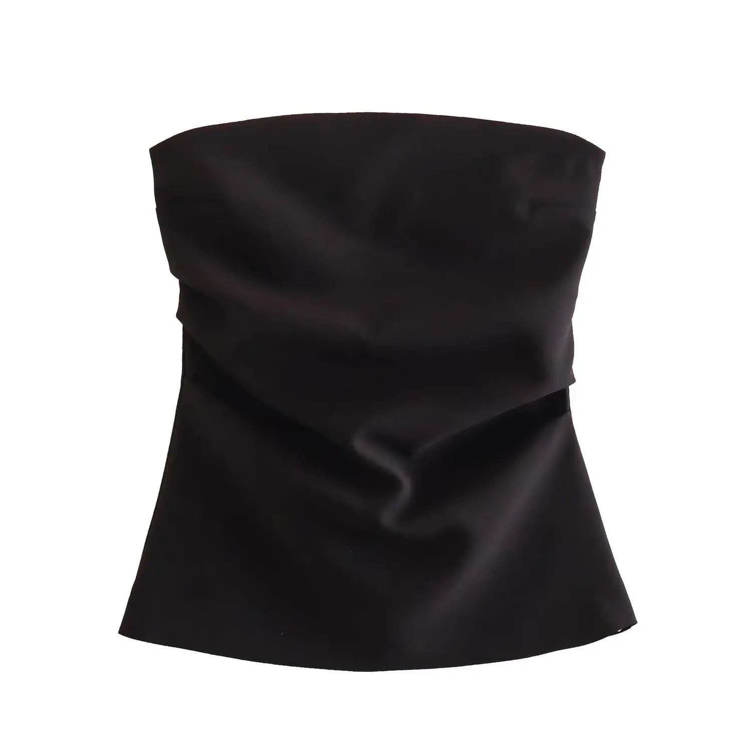 Tube Tops- Women Elegant Solid Bandeau Top with Ruched Detail- - IndioGear.com