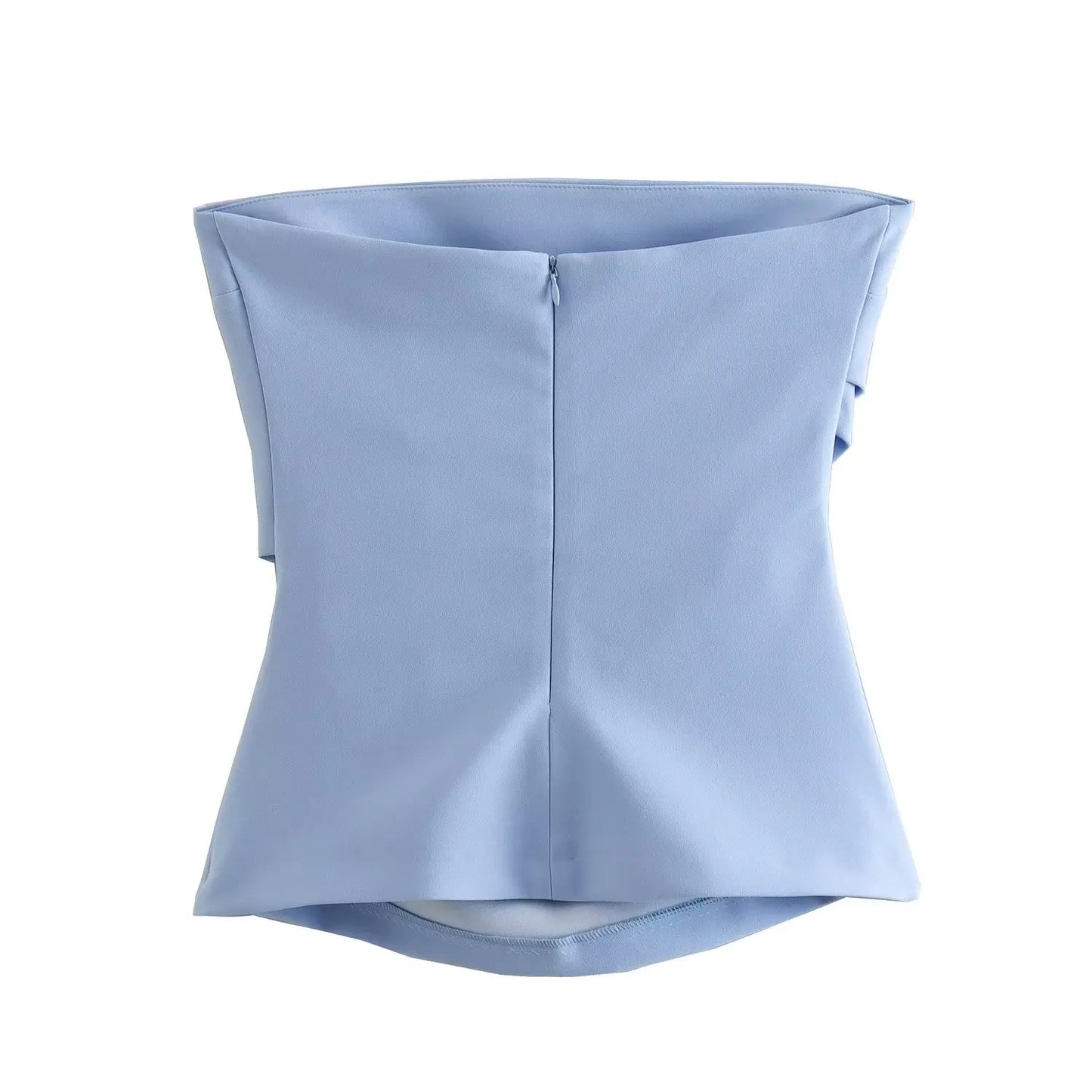 Tube Tops- Women Elegant Solid Bandeau Top with Ruched Detail- - IndioGear.com