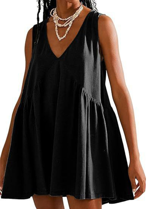 Tunic Dresses- Loose Fit Sleeveless Dress for Summer Comfort- - IndioGear Fashion and Gear