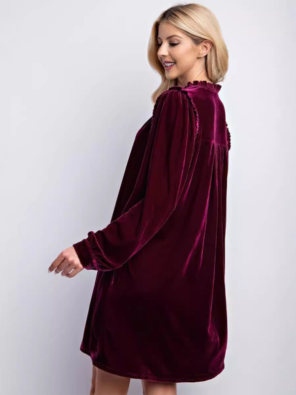 Tunic Dresses- Luxurious Velvet Tunic Dress for Layering This Winter- - IndioGear.com