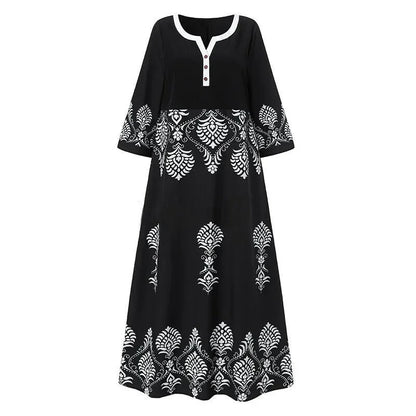 Tunic Dresses- Monochromatic Tunic Maxi Dress for Summer- - IndioGear.com