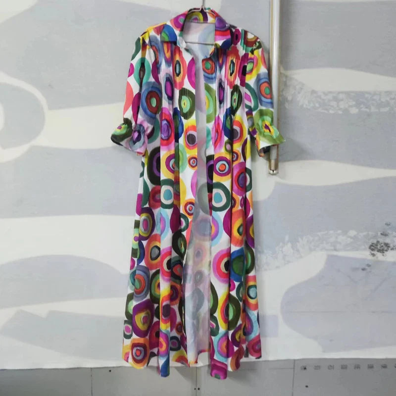 Vacation Dresses- Colorful Maxi Dress for Artsy Vacation Beach Events- - IndioGear.com