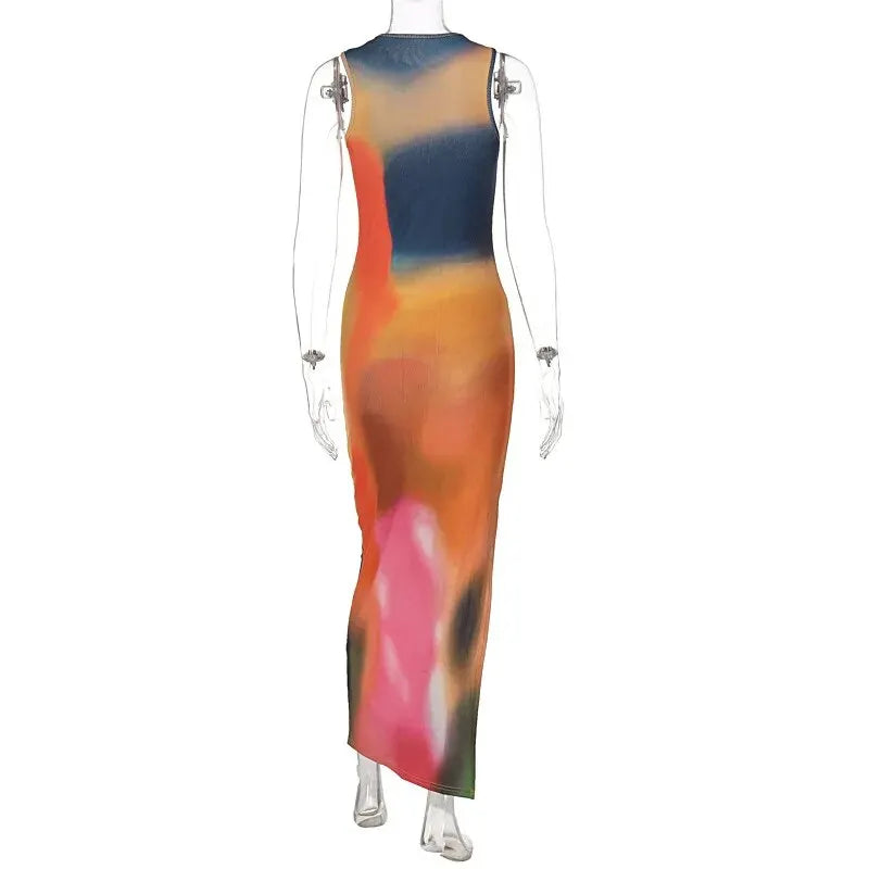 Vacation Dresses- Sunset Hues Maxi Dress for Concerts & Parties- - IndioGear.com