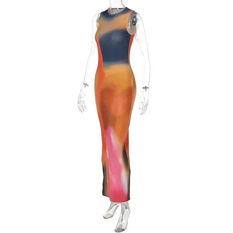 Vacation Dresses- Sunset Hues Maxi Dress for Concerts & Parties- - IndioGear.com