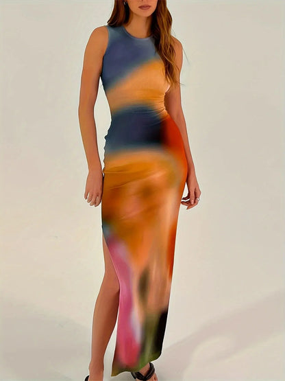 Vacation Dresses- Sunset Hues Maxi Dress for Concerts & Parties- S M L- IndioGear.com