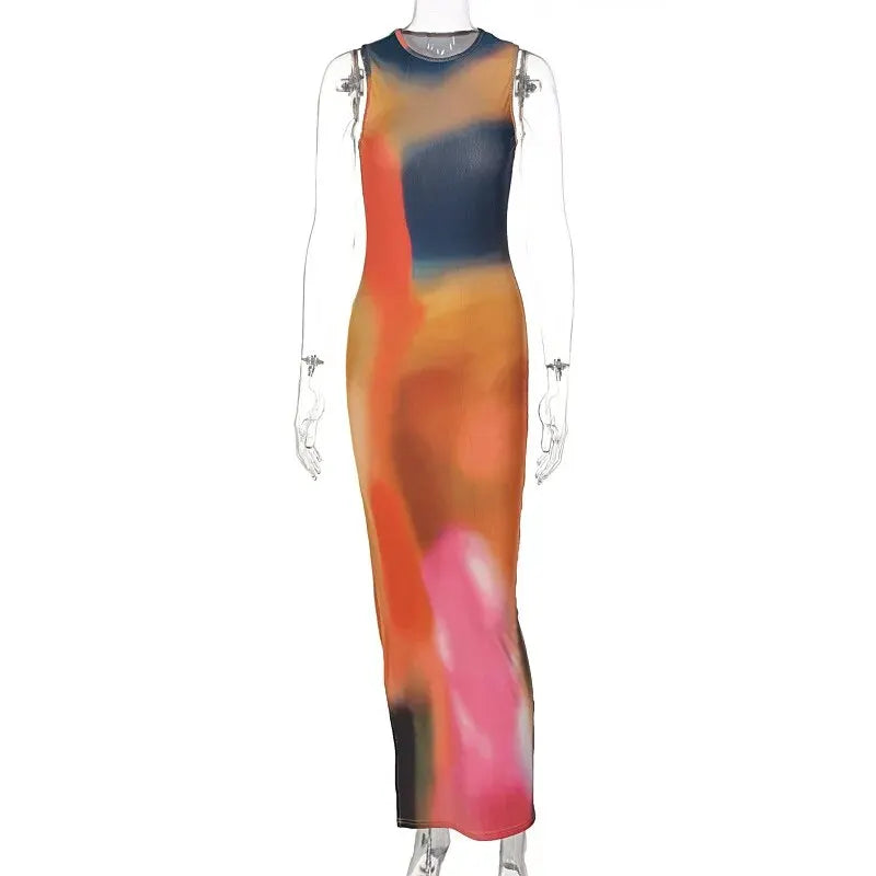 Vacation Dresses- Sunset Hues Maxi Dress for Concerts & Parties- - IndioGear.com