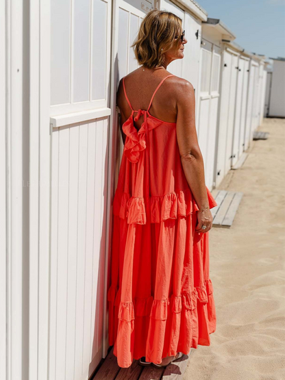 Vacation Dresses- Vacay Tent Tiered Maxi Dress- - IndioGear.com