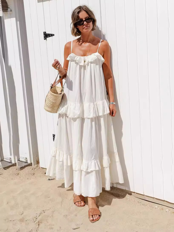 Vacation Dresses- Vacay Tent Tiered Maxi Dress- - IndioGear.com