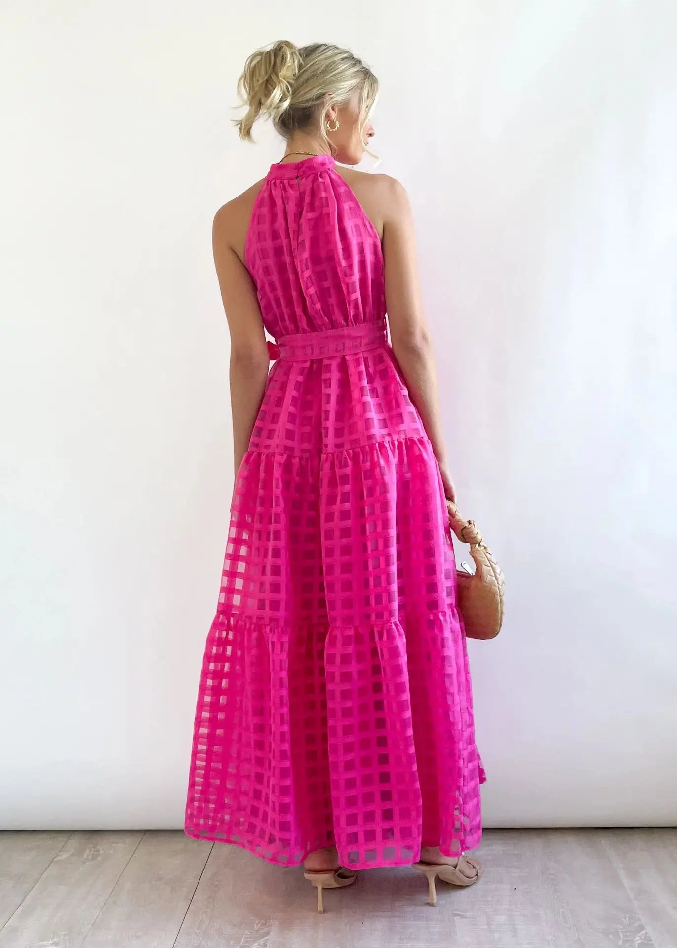 Vacation Dresses- Women Tiered Halter Maxi Dress for Your Next Holiday- - IndioGear.com