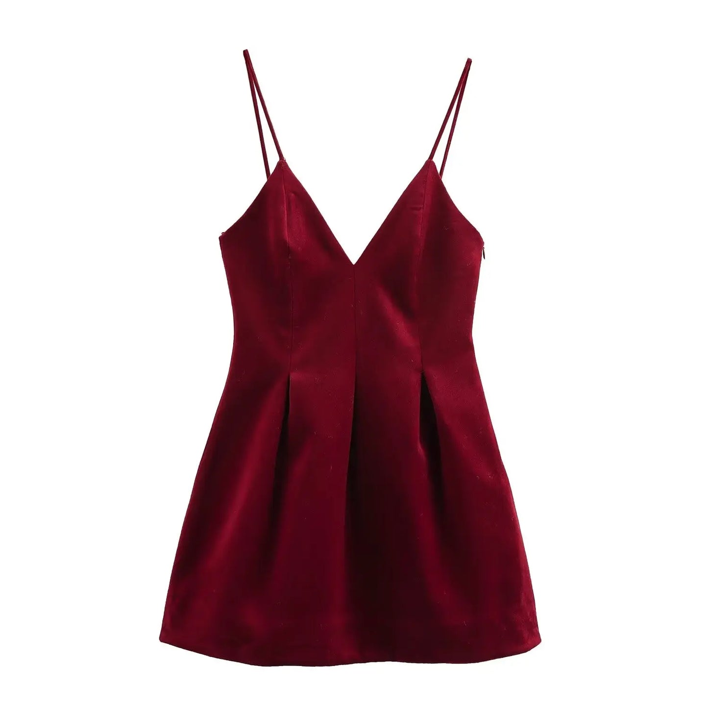 Velvet Dresses - Velvet Holiday V-Neck Dress – Elegant Evening Wear