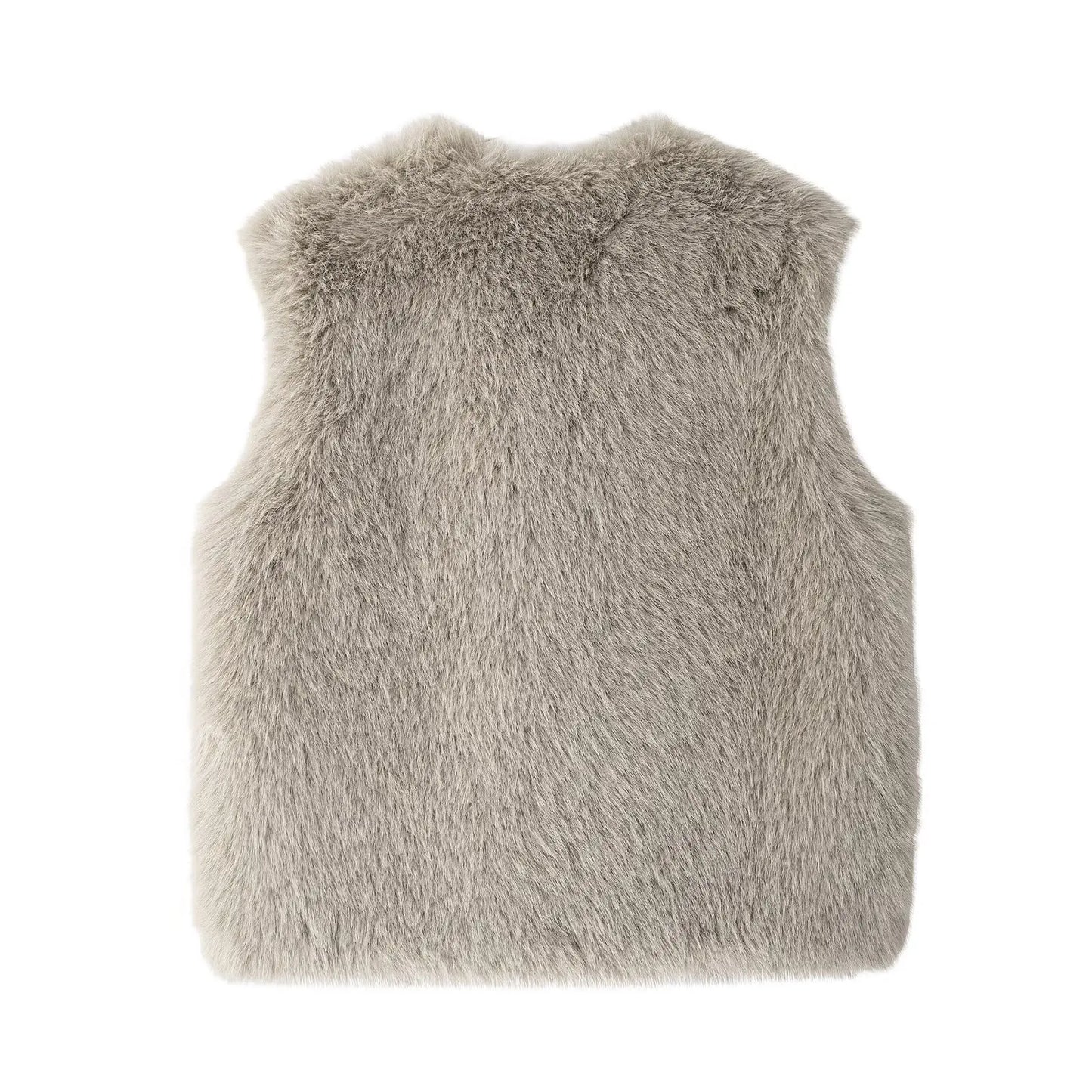 Vests- Faux Fur Vest Outerwear for Autumn Outings- - IndioGear Women Clothing