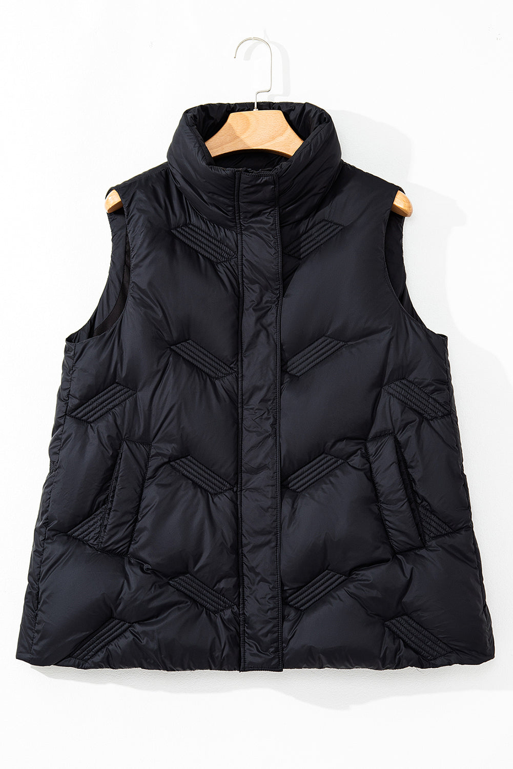 Vests- High-Neck Zip Quilted Vest – Essential Fall Layer- - IndioGear Women Clothing