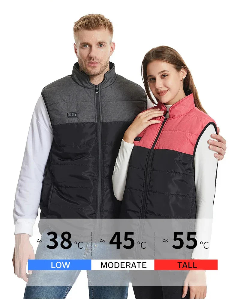 Vests- USB 21 Heating Zones Vest Winter Outerwear- - IndioGear Women Clothing