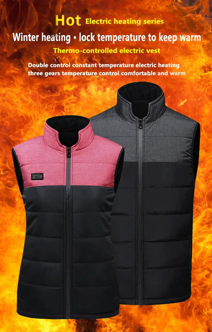 Vests- USB 21 Heating Zones Vest Winter Outerwear- - IndioGear Women Clothing