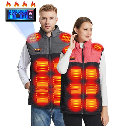 Vests- USB 21 Heating Zones Vest Winter Outerwear- - IndioGear Women Clothing