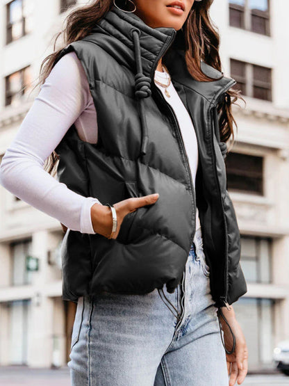 Vests- Women’s Cozy Down Zip-Up Hooded Vest for Fall & Winter- - IndioGear.com