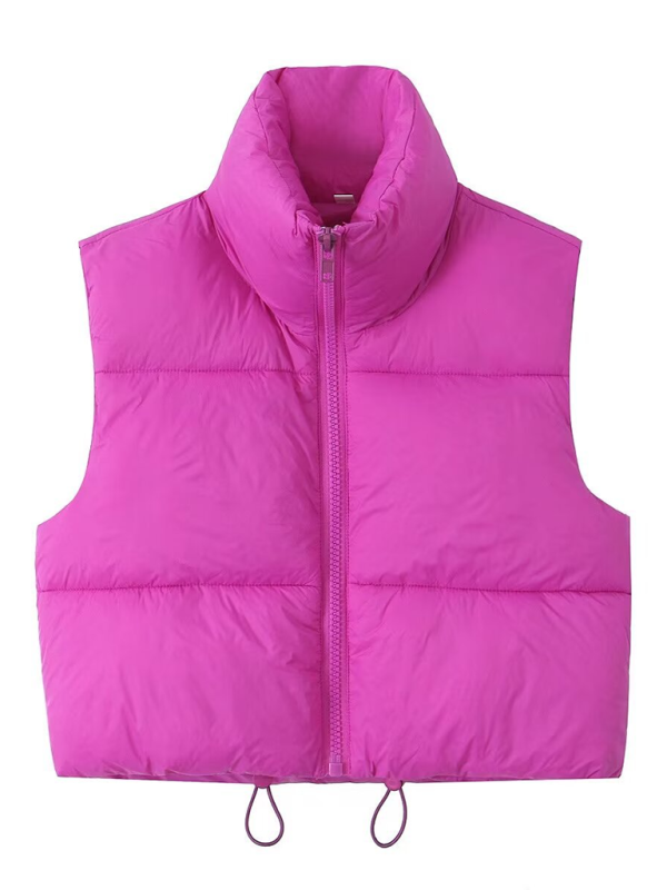 Vests- Women’s Zip-Up Cropped Down Vest | Cozy Fall Layer- Pinkpurple- IndioGear.com