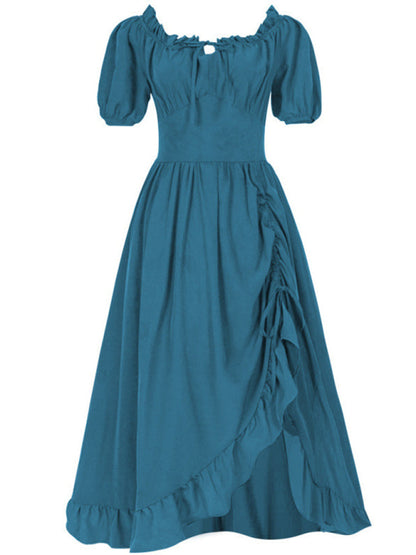 Vintage Dresses- Vintage-Inspired Festive Dress- Blue- IndioGear.com