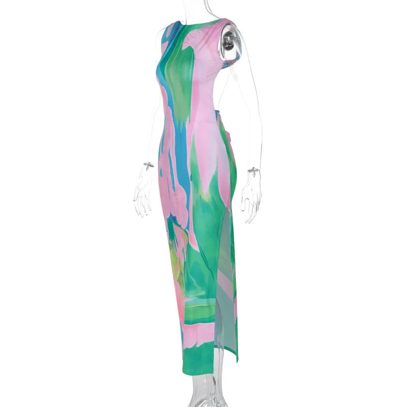 - Watercolor Maxi Dress for Weddings and Garden Parties- - IndioGear.com