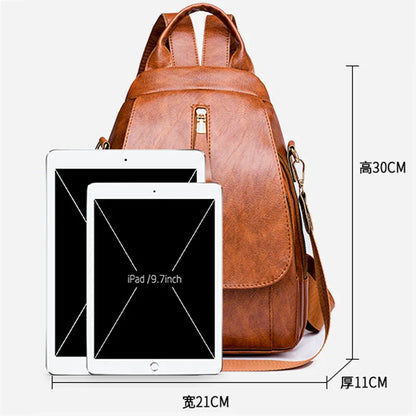 - Waterproof PU Leather Backpack for Daily Use- - IndioGear Fashion and Gear