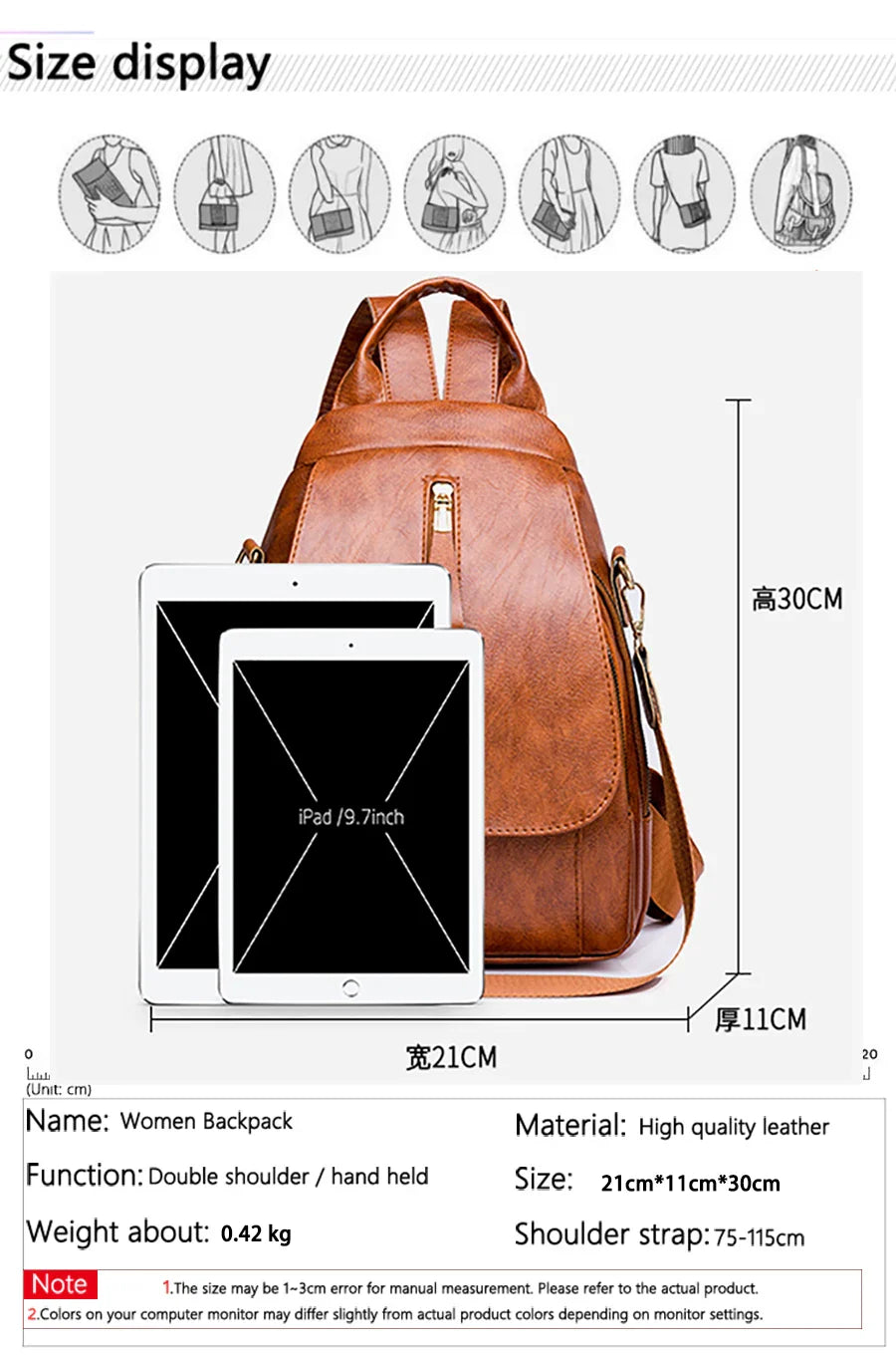 - Waterproof PU Leather Backpack for Daily Use- - IndioGear Fashion and Gear