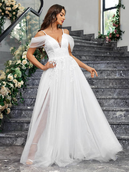 Wedding Dresses- Classic Tulle Ball Gown for Fairy Tale Weddings Bridal Dress- - IndioGear Women Clothing