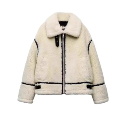 Women Coats and Jackets- Casual Chic Faux Fur Jacket for Everyday Wear- - IndioGear.com