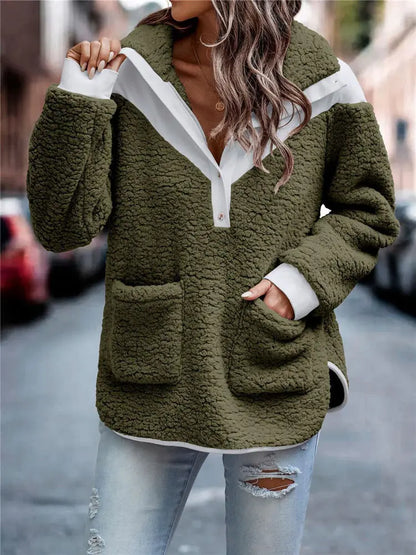 Sweatshirts- Cozy Suede and Fleece Sweatshirt for Casual Outings- - IndioGear.com