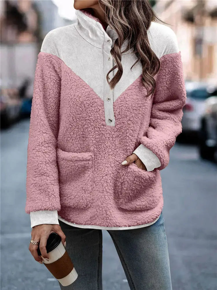 Sweatshirts- Cozy Suede and Fleece Sweatshirt for Casual Outings- - IndioGear.com