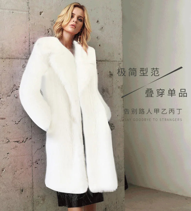 Women Coats and Jackets- Elegant Faux Fur Winter Coat for Fancy Women- - IndioGear.com