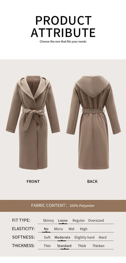 Women Coats and Jackets- Luxurious Casual Winter Wool Coat- - IndioGear.com