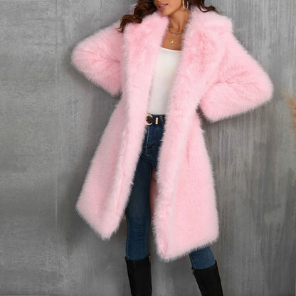 Women Coats and Jackets- Luxy Mid Faux Fur Coat- - IndioGear.com