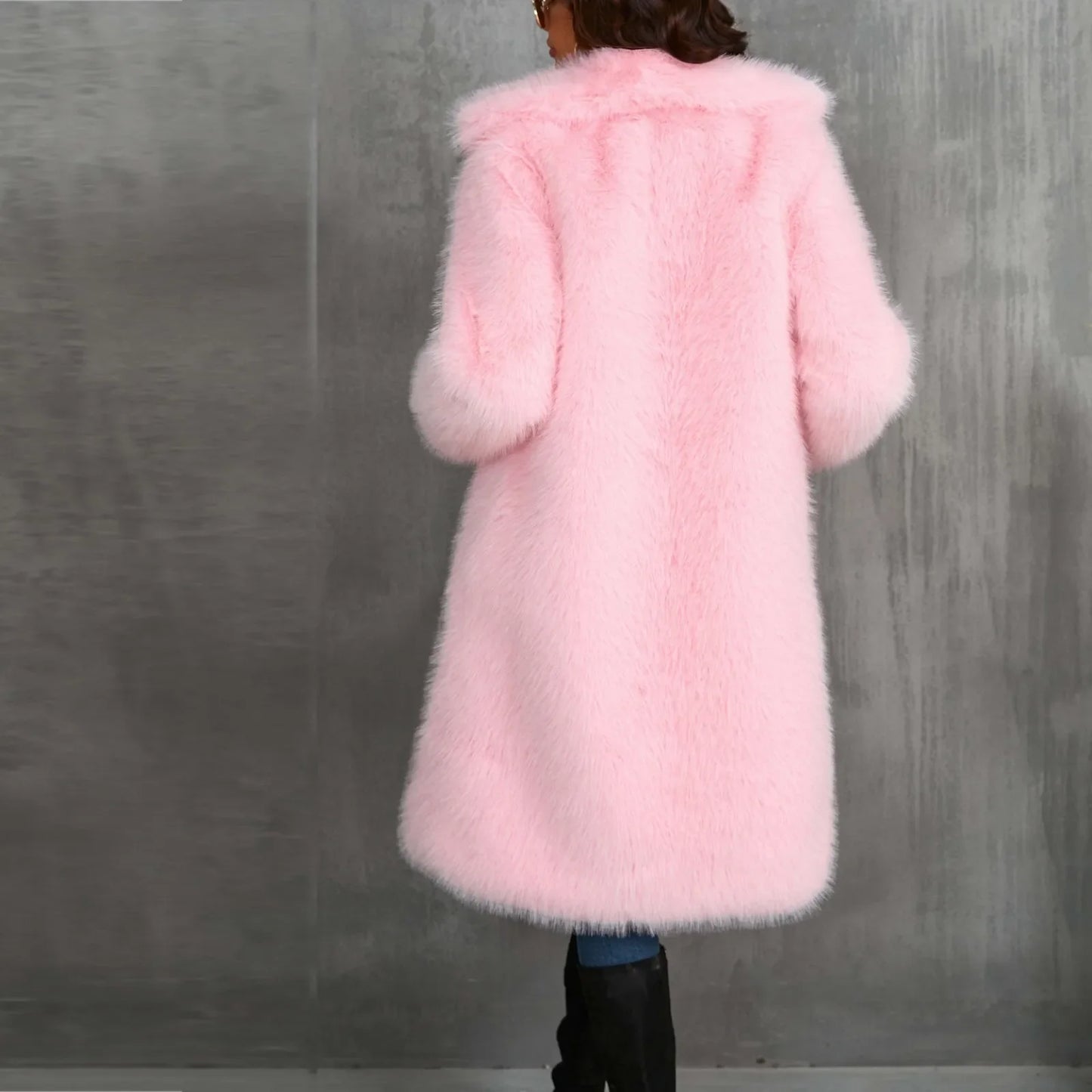 Women Coats and Jackets- Luxy Mid Faux Fur Coat- - IndioGear.com