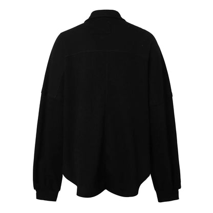 Shackets- Oversized Textured Fashion Shacket Button Down Contrast- - IndioGear.com