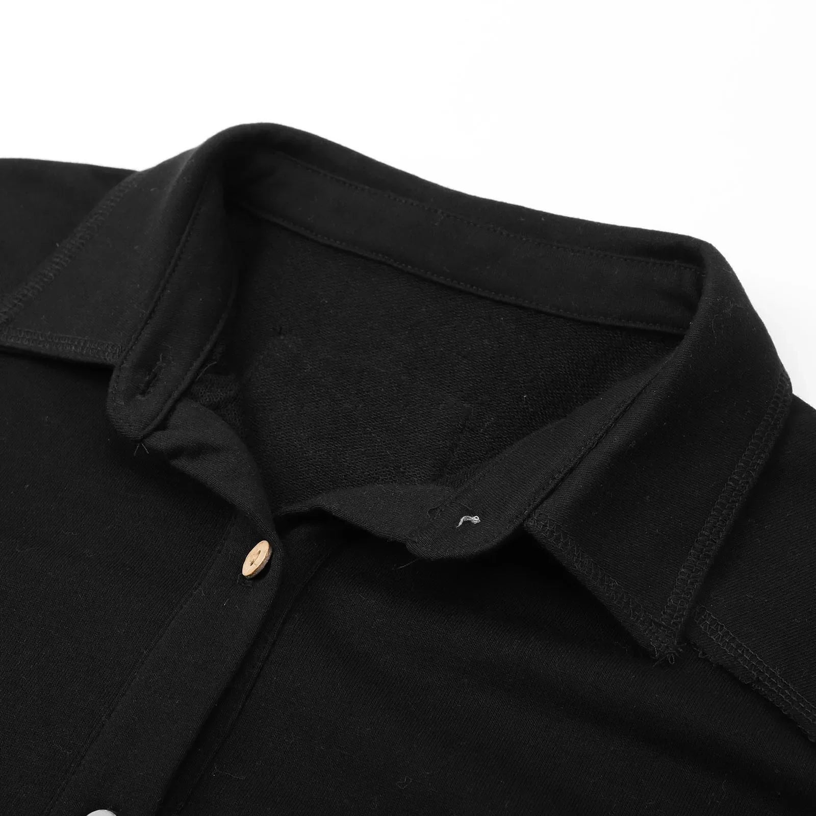 Shackets- Oversized Textured Fashion Shacket Button Down Contrast- - IndioGear.com