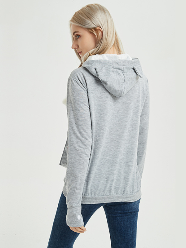 Women Hoodies- Purr-fectly Cute Cat-Themed Hoodie with Ears- - IndioGear.com