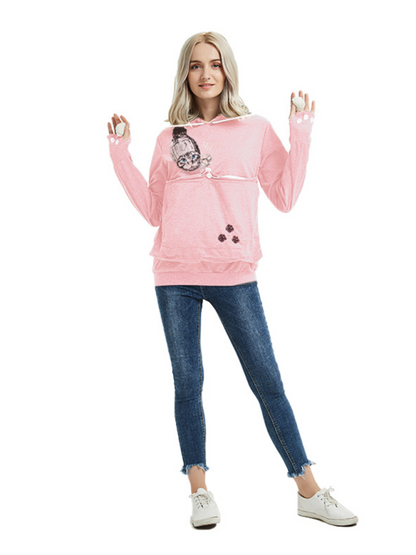 Women Hoodies- Purr-fectly Cute Cat-Themed Hoodie with Ears- - IndioGear.com