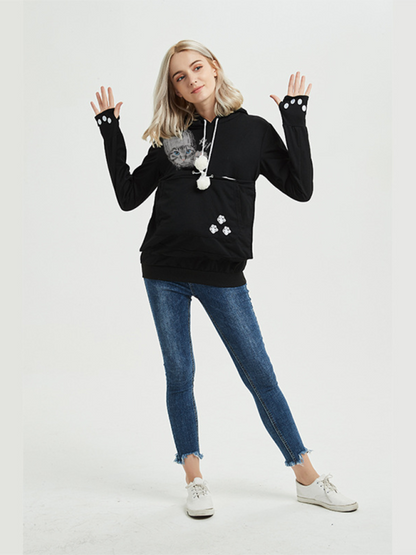 Women Hoodies- Purr-fectly Cute Cat-Themed Hoodie with Ears- - IndioGear.com