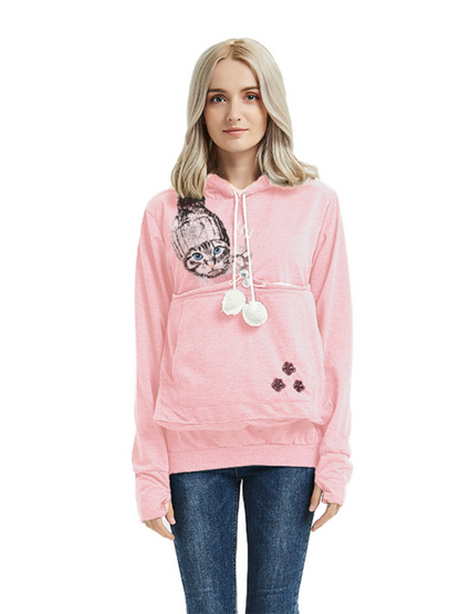 Women Hoodies- Purr-fectly Cute Cat-Themed Hoodie with Ears- - IndioGear.com