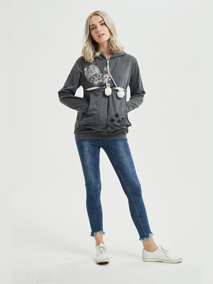 Women Hoodies- Purr-fectly Cute Cat-Themed Hoodie with Ears- - IndioGear.com