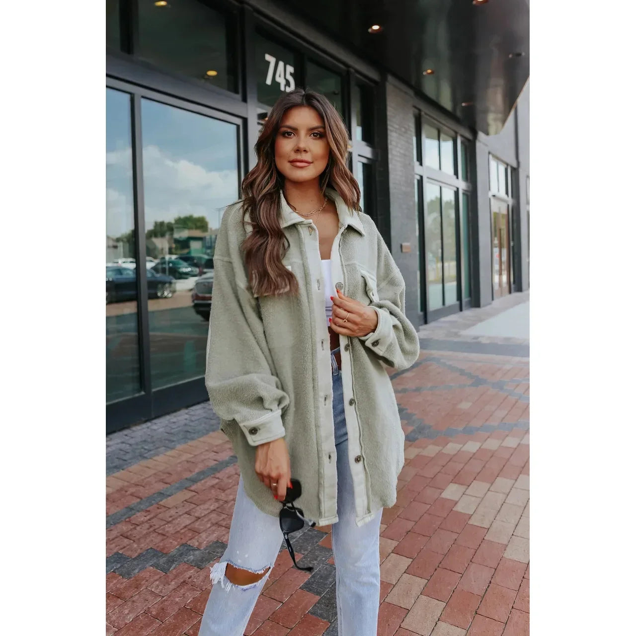 Women Shackets- Oversized Urban Sherpa Layering Shacket- - IndioGear.com