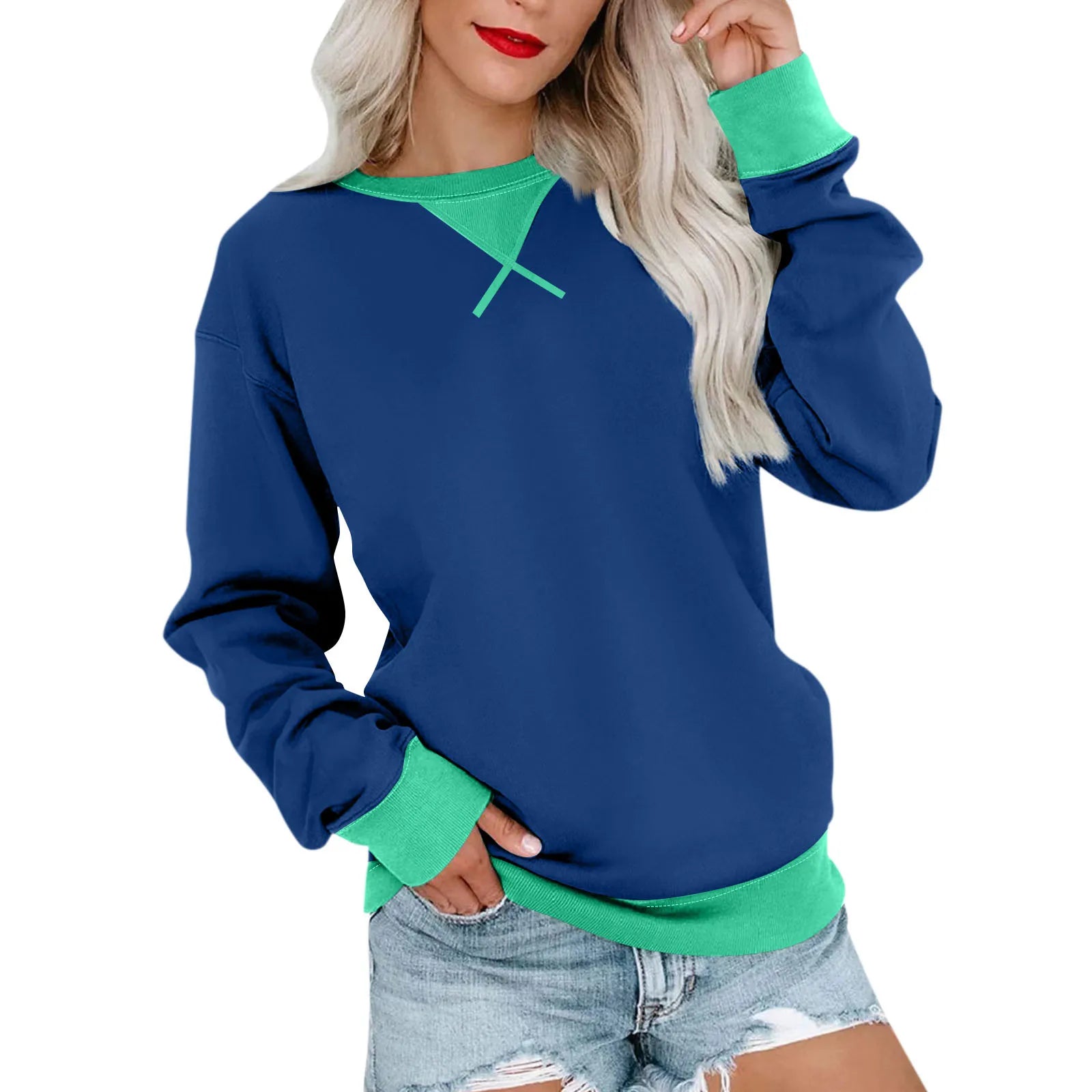 Women Sweaters- Comfy Oversized Pullover with Stylish Ribbed Trim 🎨- - IndioGear.com